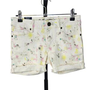 Bullhead Black Denim Paint Print Tie Dye Cutoff Shorts, Size 3